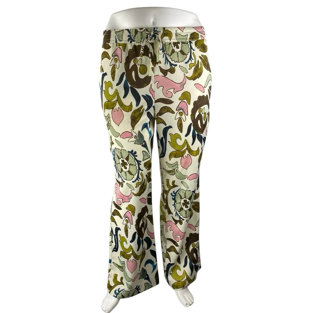 Joie Women's Multicolor Floral High Waisted Tie Flare Bootcut Trousers Pants XL